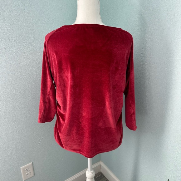 Torrid Plus Size 2 Off Shoulder Velvet Shirred Front Red Stretch NWOT - Picture 8 of 11